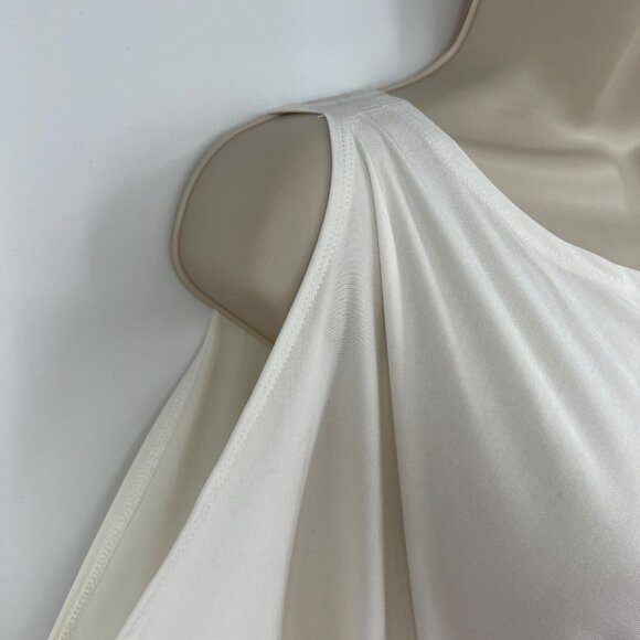 TART Cream Asymmetrical Draped Roundneck One Cold Shoulder Top - Picture 5 of 11